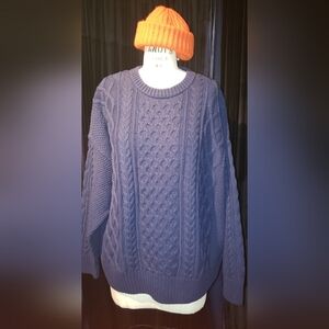 Winter Sale BNWT Gap navy blue cable knit 100% cotton thick XL
